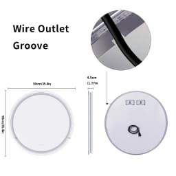 900mm LED Round Dimmable 3 Colors Smart Touch Anti-Fog Mirror with Memory Function Backlit Front Large Wall Mounted LED Mirrors