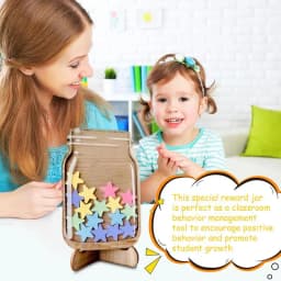 1piece-Kids Reward Jar With Star dinosaur Classroom Classroom Reward Jar with Standing Base Chore Chart Gifts For Kids Birthday
