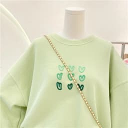 Child Girl Spring and Autumn Long sleeved Round Neck Love Sweater Soft and Comfortable Pullover Children's Loose Tops