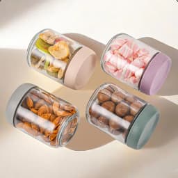 Glass Jars With Airtight Lids Mason Jars With Wide Mouth Safe Food Jars & Canisters Food-Grade Storage For Snacks Yogurt Sugar