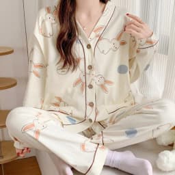 Maternity Homewear Pajamas Suit Nursing Pajamas Moon Clothes Spring and Autumn Cotton Monthly Clothing Summer Nursing Clothes