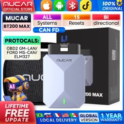 MUCAR BT200 MAX CAN FD OBD2 Scanner 15 Resets AI Car Diagnostic Tools All System Auto Scan Bi-Directional Control Free Update