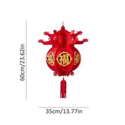 Chinese Paper Lanterns Lucky Non-woven 3D Puzzle Lanterns 2024 Spring Festival Chinese New Year Decorations Hangings Ornaments
