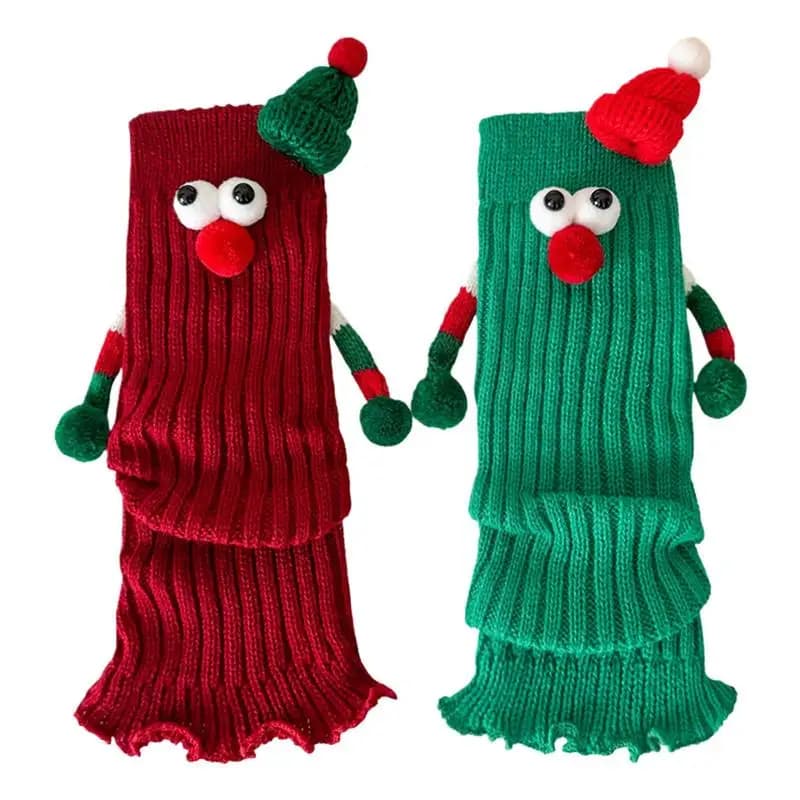 Christmas Magnetic Socks Couple Magnetic Hand Socks Magnetic Suction Christmas Stockings Funny Christmas Couple Holding Hands