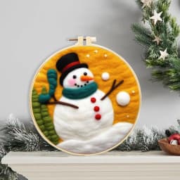 Needle Point Kits Adults Beginner Christmas Tree Snowman Hedgehog Felting Kit Felting Supplies Christmas Handmade Kit Needle