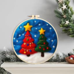 Needle Point Kits Adults Beginner Christmas Tree Snowman Hedgehog Felting Kit Felting Supplies Christmas Handmade Kit Needle
