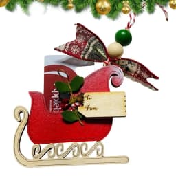 Christmas Ornament Wooden Cards Money Holders Desktop Hangings Christmas Tree Pendant For Family Friends New Year Hanger Decor