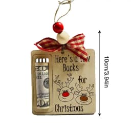 Christmas Ornament Wooden Cards Money Holders Desktop Hangings Christmas Tree Pendant For Family Friends New Year Hanger Decor
