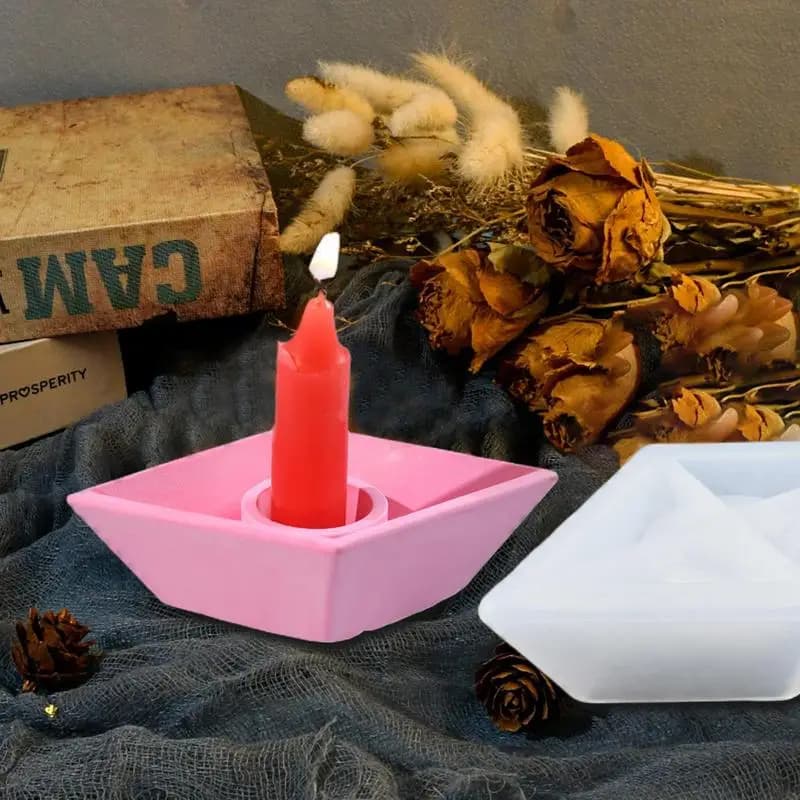 Boat Silicone Molds Resin Molds Paper Boat Shaped Candle Silicone Molds Resin Candle Holder Mold Silicone Pouring Molds For