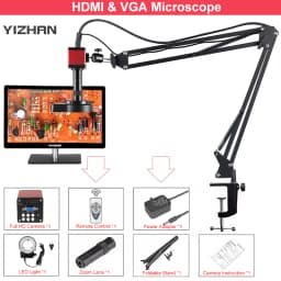 Zoom 150X Full HD Camera VGA/HDMI Port Industrial Microscope CCD Camera Adjustable Metal Stand For PCB Soldering Phone Repair