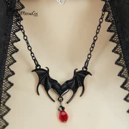 MEOWCOS Women's Gothic Elf Style Cosplay Costume Elf Lingerie Black Bodysuit with Sleeves and Necklace for Halloween Gift