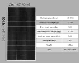 Solar Panel 120w 18V Flexible OR Glass Monocrystalline Solar Charger Off Grid for 12V Battery RV Trailer Van Caravan Boat Home