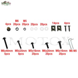 150Pcs M5 M6 Complete Fairing Bodywork Clips Bolt Screws Kit Set Fit For YZF R1/R3/R6 R25 FZ1/6/8 MT NMAX TMAX XMAX XJR FJR YFZ