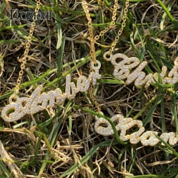 DOREMI Custom Name Necklace Crystal Pendant Chain Zircon Letter Necklace for Mom Women