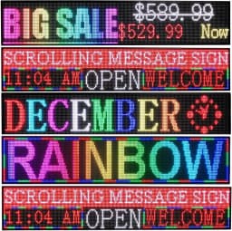 LED Scrolling Display Semi-outdoor Full Color P10 77"X14" WIFI Control Electronic for Business Advertising Board