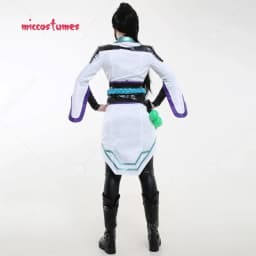 Miccostumes Women's Chinese Cross Collar Outfit Cosplay Costume Chinese Cross Collar Outfit with Corset and Waist Accessories