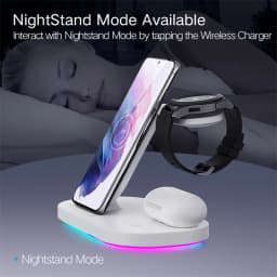15W Wireless Chargers Stand Fast Charging Station for Samsung Z Fold3 Z Flip3 S21 S20 S10 Galaxy Watch 5 4 3 Active 2 S3 S4 Buds