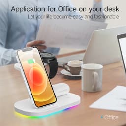 15W Wireless Chargers Stand Fast Charging Station for Samsung Z Fold3 Z Flip3 S21 S20 S10 Galaxy Watch 5 4 3 Active 2 S3 S4 Buds