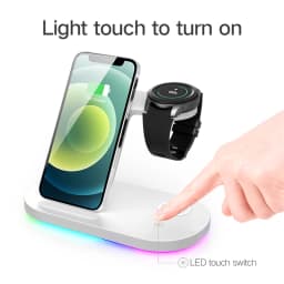 15W Wireless Chargers Stand Fast Charging Station for Samsung Z Fold3 Z Flip3 S21 S20 S10 Galaxy Watch 5 4 3 Active 2 S3 S4 Buds
