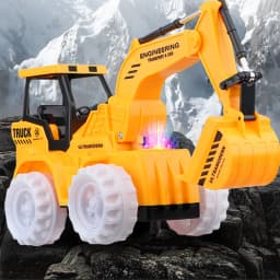 Large Electric LED Light Music Excavator Universal Wheel Car Toys Kids Model Construction Vehicle Educational Toy For Boys Gifts