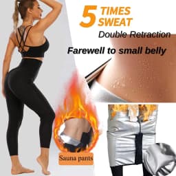 Sauna Sweat High Waisted Leggings Full Long Pants Workout Suit Waist Trainer Body Shaper Sweatsuit Exercise Fitness Yoga Women