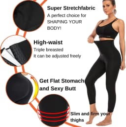 Sauna Sweat High Waisted Leggings Full Long Pants Workout Suit Waist Trainer Body Shaper Sweatsuit Exercise Fitness Yoga Women