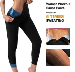 Sauna Sweat High Waisted Leggings Full Long Pants Workout Suit Waist Trainer Body Shaper Sweatsuit Exercise Fitness Yoga Women