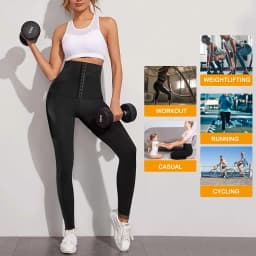 Sauna Sweat High Waisted Leggings Full Long Pants Workout Suit Waist Trainer Body Shaper Sweatsuit Exercise Fitness Yoga Women