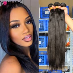 Yaki Human Hair Bundles Italy Light Yaki Straight Hair Bundles With Closure Remy Hair Clip In Human Hair Extensions Yaki Youmay
