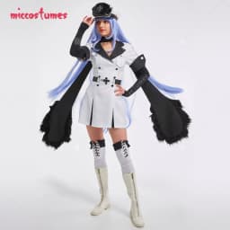 Women's Esdeath Cosplay Costume Uniform Dress with Belt Hat Stockings