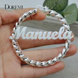 DOREMI 30/50/70/90MM Custom Name Earrings Big Hoops Earrings Stainless Hip Hop Style Earrings Custom Earrings for Women Gift