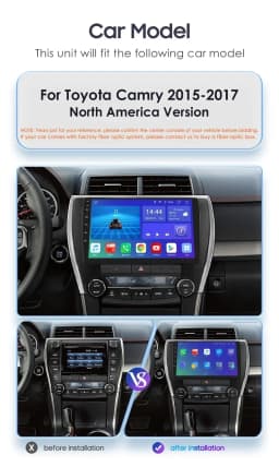 Hizpo Car Radio Player Head Unit Plug And Play For Toyota Camry 2015-2017 North America Version GPS Navigation Android Auto DSP