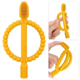 Baby Silicone Training Toothbrush Safe Toddle Teether Chew Toys Teething Ring Gift Infant Baby Chewing Clean Teething Toys