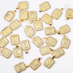 26 Letters Necklace Crystal Rhinestone Square Pendant Box Chain for Women Men A - Z Initia Name Jewelry Gift Wholesale GP441B