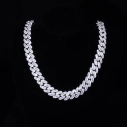 Aokaishen Baguette Miami Cuban Link Chain for Men Neckace Choker Real Gold Plated Hip Hop Fashion Jewelry