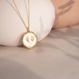 Custom Newborn Footprint Necklace Gold Stainless Steel Birthstone Pendant Personalized Mothers Handprint Kids New Mom Jewelry