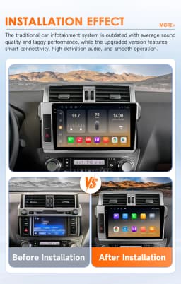 Hizpo AI Voice Car Radio Android Auto Multimedia For Toyota Land Cruiser Prado 150 2013-2017 4G Carplay Autoradio No 2din DVD