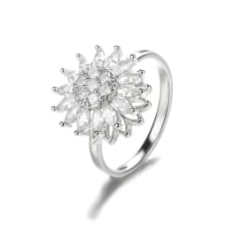 Luxury Crystal Snowflake Rings For Women Rotatable Fidget Anxiety Adjustable Ring Anti Stress Fashion Jewelry Gifts