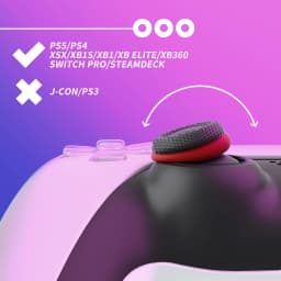 PlayVital Solid color Series Silicone BuffeRings Aim Assist Target Motion Control Precision Rings for ps5,Steam Deck, Switch Pro