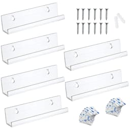 6/10pcs Acrylic Shelves For Records Wall Mount Display Shelf Record Holder Clear Acrylic Record Storage Shelves For Vinyl Album