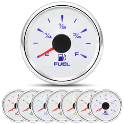 0-90ohm 52mm Fuel Level Gauge 8 Color BackLight for Oil Tank Level Float Sensor 0-90 ohm Car Boat Marine Yacht 12V
