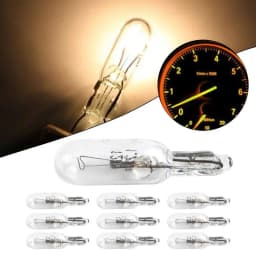 10pcs T5 286 Halogen Light Bulb 1.2 Watt 2 Pin Globe Lot J C Bi-PinCluster Dashboard Lamp For Indicator Lights Instrument Panel