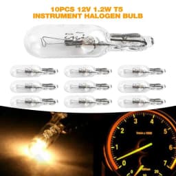 10pcs T5 286 Halogen Light Bulb 1.2 Watt 2 Pin Globe Lot J C Bi-PinCluster Dashboard Lamp For Indicator Lights Instrument Panel