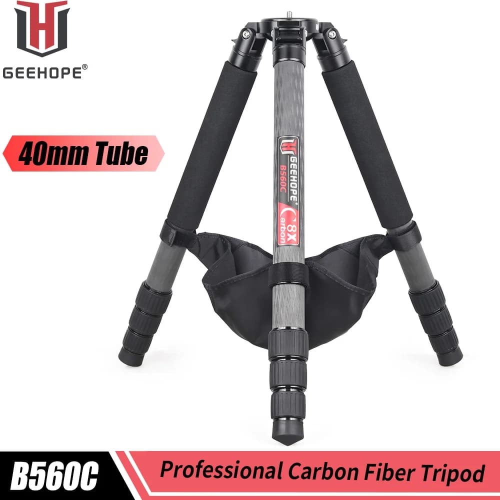 GEEHOPE B560C Professional Heavy Carbon Fiber Camera Tripod Super Stable Top Bird Watching Bracket 40mm Tube 30kg Max Load