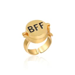 Anime BFF Best Friends Forever Ring Cute Friendship Opening Adjustable Finger Rings for Women Men Jewelry Gift