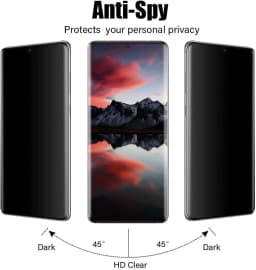 for Samsung Galaxy S23 Ultra S23+ Privacy Screen Protector [Support Fingerprint ID] Anti-Spy Full Adhesive Flexible Film