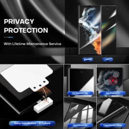 for Samsung Galaxy S23 Ultra S23+ Privacy Screen Protector [Support Fingerprint ID] Anti-Spy Full Adhesive Flexible Film