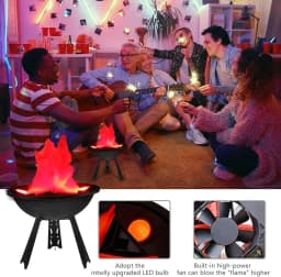 Electric Fake Campfire Lamp 3D Fake Fire Lamp Artificial Flickering Flameless Flame Light Christmas Party Bar Home Party Decor