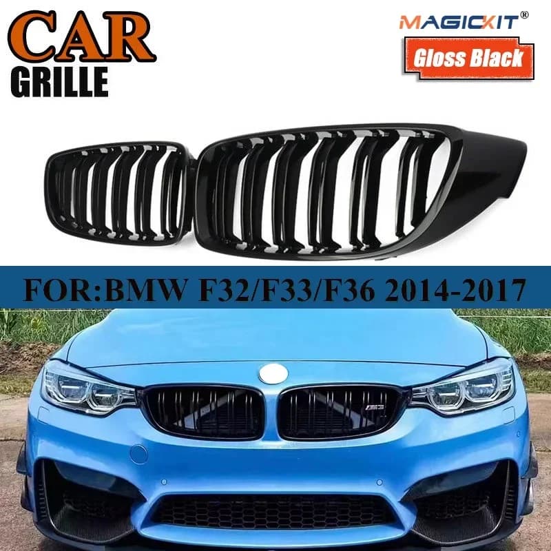 M4 Style Front Kidney Grille Grills Double Slat For BMW 4 Series F32 F33 F36 F82 F83 2013-2020 420i 428i 430i 435i 440i 418d