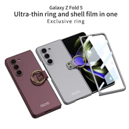 for Samsung Galaxy Z Fold 5 Ultra-thin Ring Shell and Membrane Integrated Elegant Feel All-inclusive Dop Protection Cover